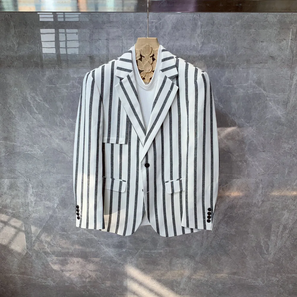Men's Korean Style Light Luxury Mature Casual Suit Jacket