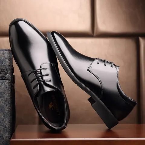 New Men's Quality Cowhide Leather Shoes British Business Extra