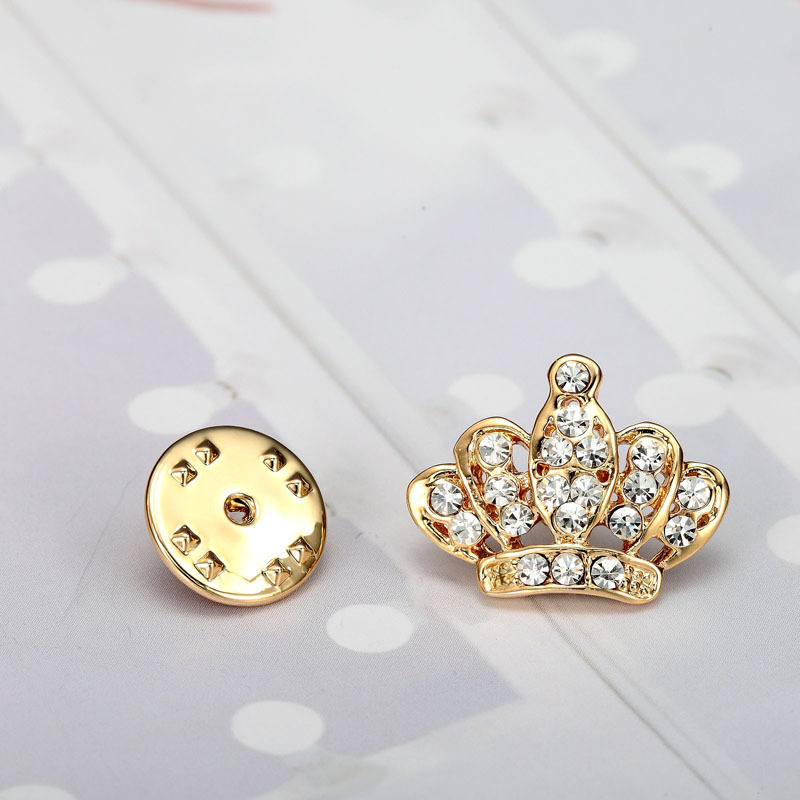 Couple Mini Brooch Brooch Full Rhinestone Crown Sting Horse Pin
