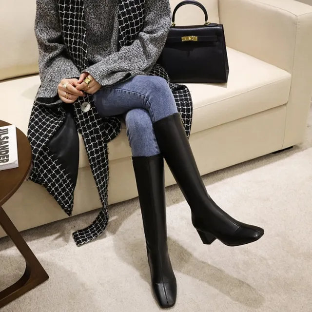 Large Size Tall But Knee long Skinny Boots Black - Shop at LoveMi