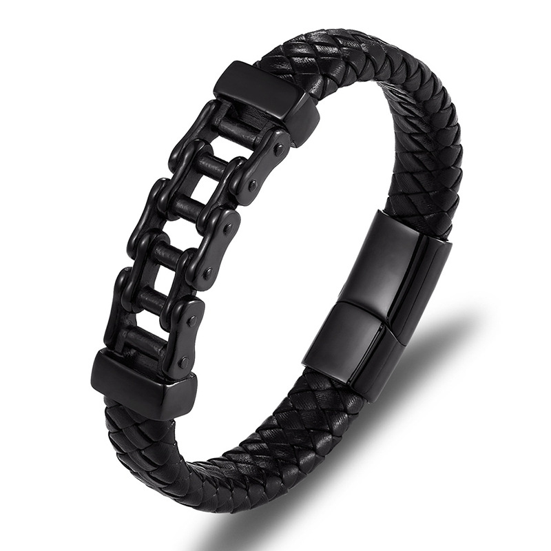 Leather Leather Braided Bracelet, Leather Bracelet, Custom Leather Bracelet, Men'S Cowhide Jewelry — foto 3