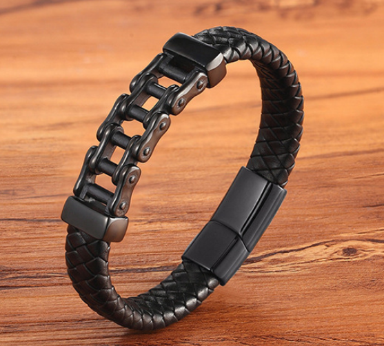 Leather Leather Braided Bracelet, Leather Bracelet, Custom Leather Bracelet, Men'S Cowhide Jewelry — foto 6