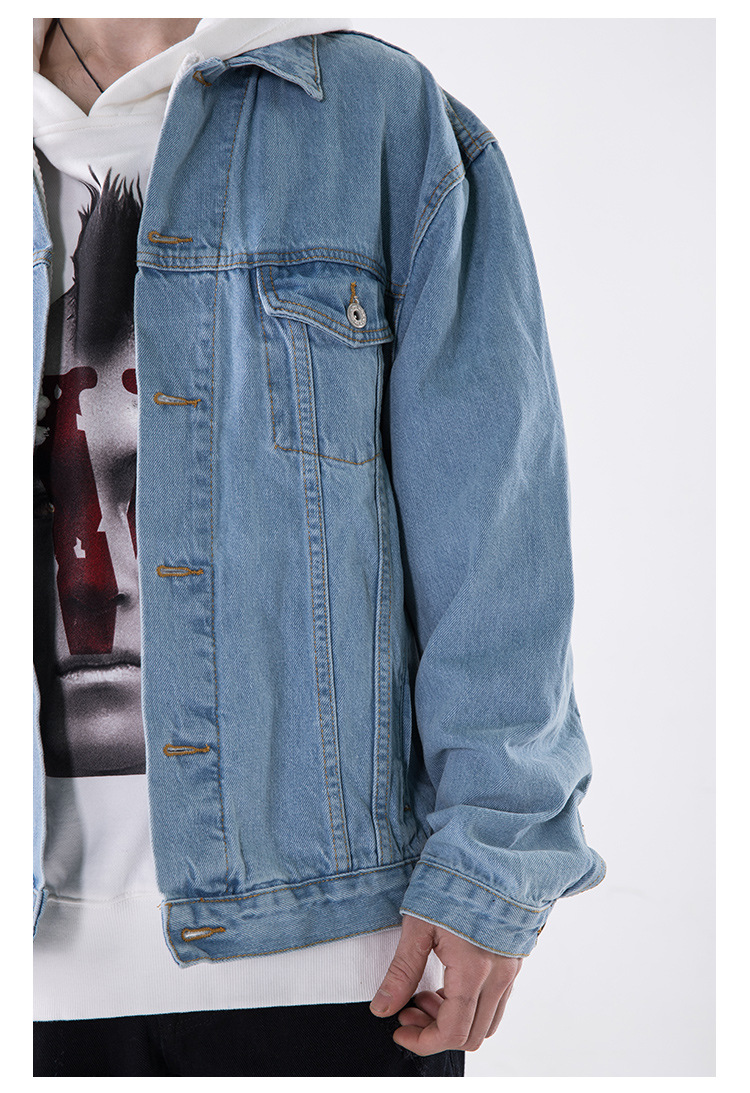 Hand-painted Saintess Oil Painting Men's Jacket Denim Jacket