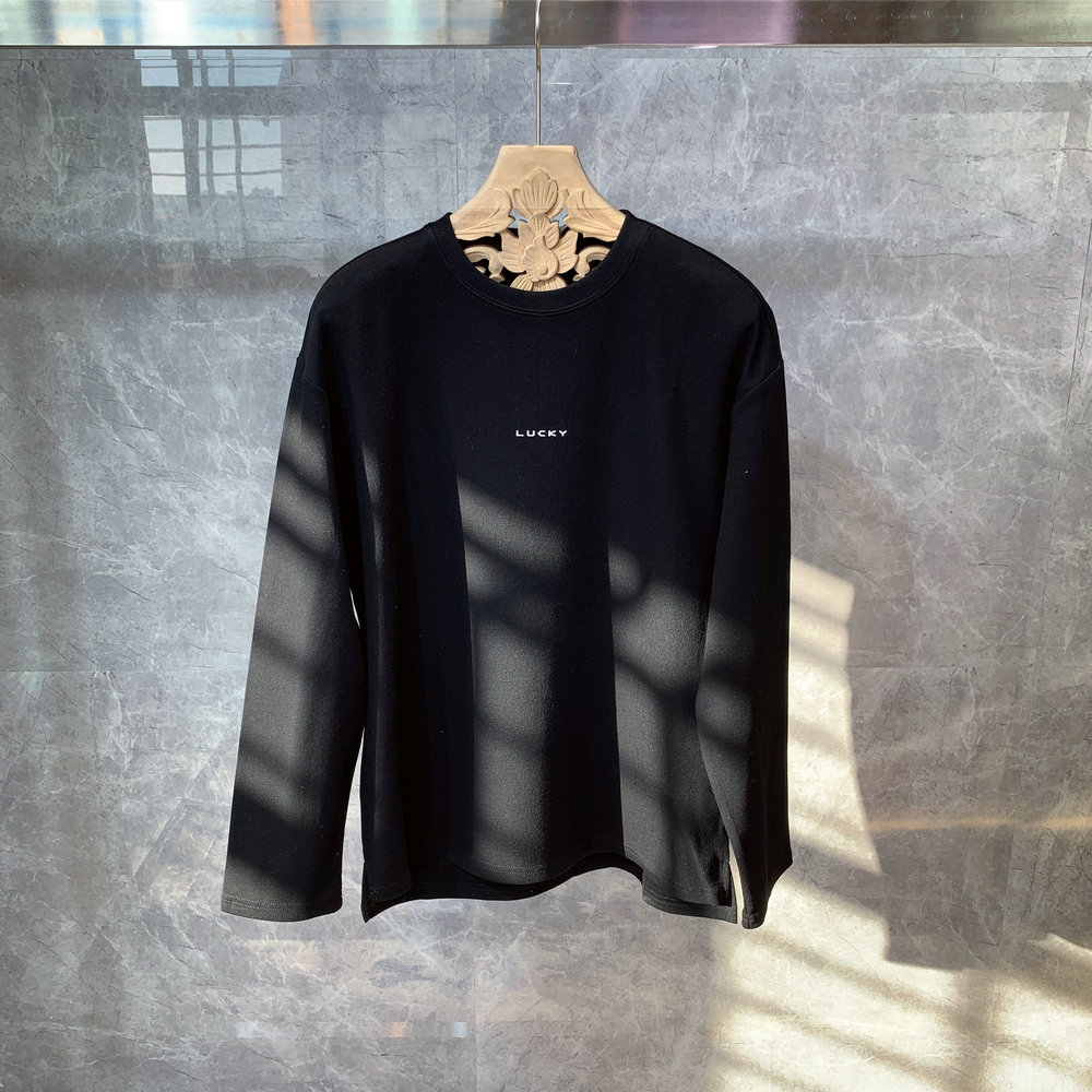  New Round Neck Long-Sleeved T-Shirt Men's Korean Version Of The Trend Ins Net Red Hong Kong Style Bottoming Shirt All-Match Thin