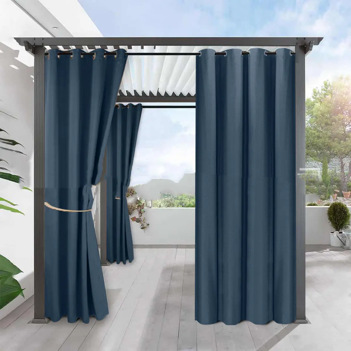 Simple Full Blackout Solid Color Fine Linen