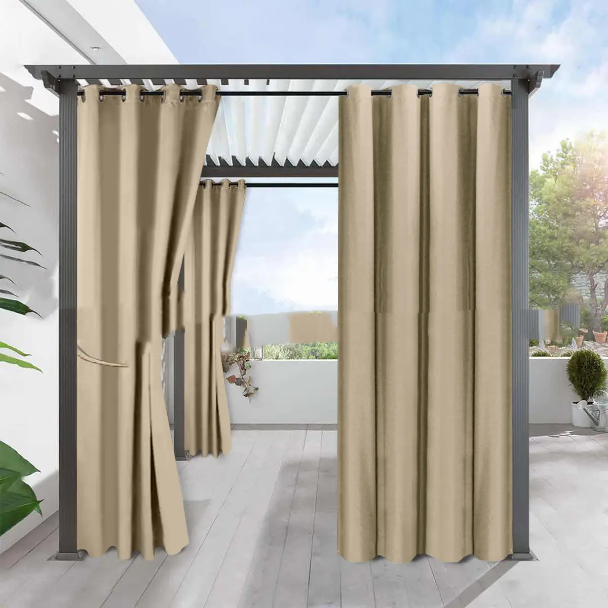 Simple Full Blackout Solid Color Fine Linen