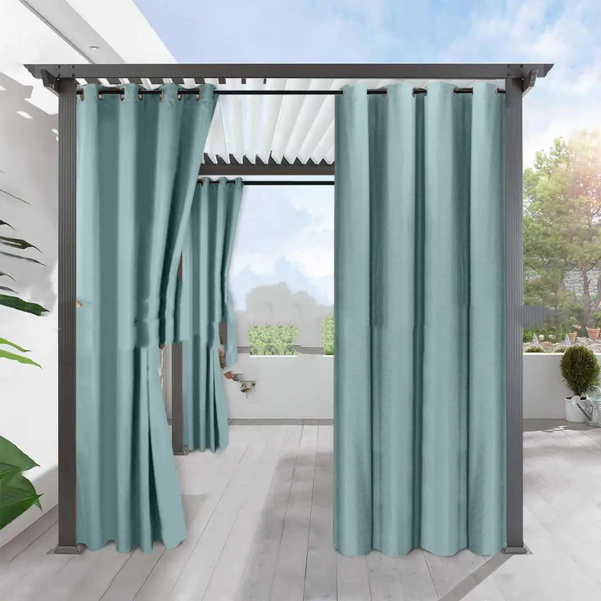 Simple Full Blackout Solid Color Fine Linen