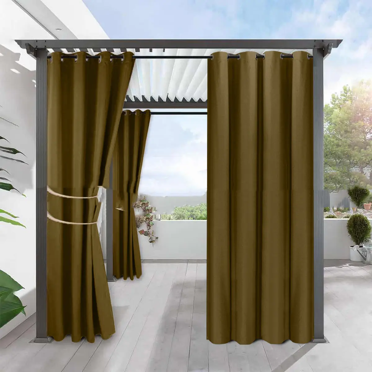 Simple Full Blackout Solid Color Fine Linen