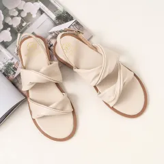 Sandals Women's Outer Wear Summer New Style Flat Bottom - Apricot - View 1