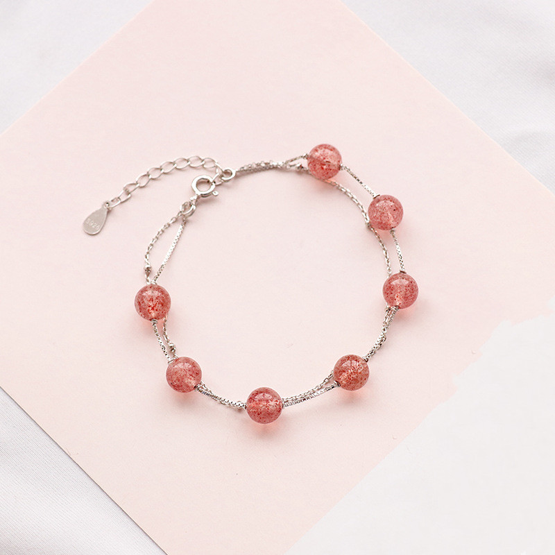 Double Layer Strawberry Crystal Bracelet Natural Crystal