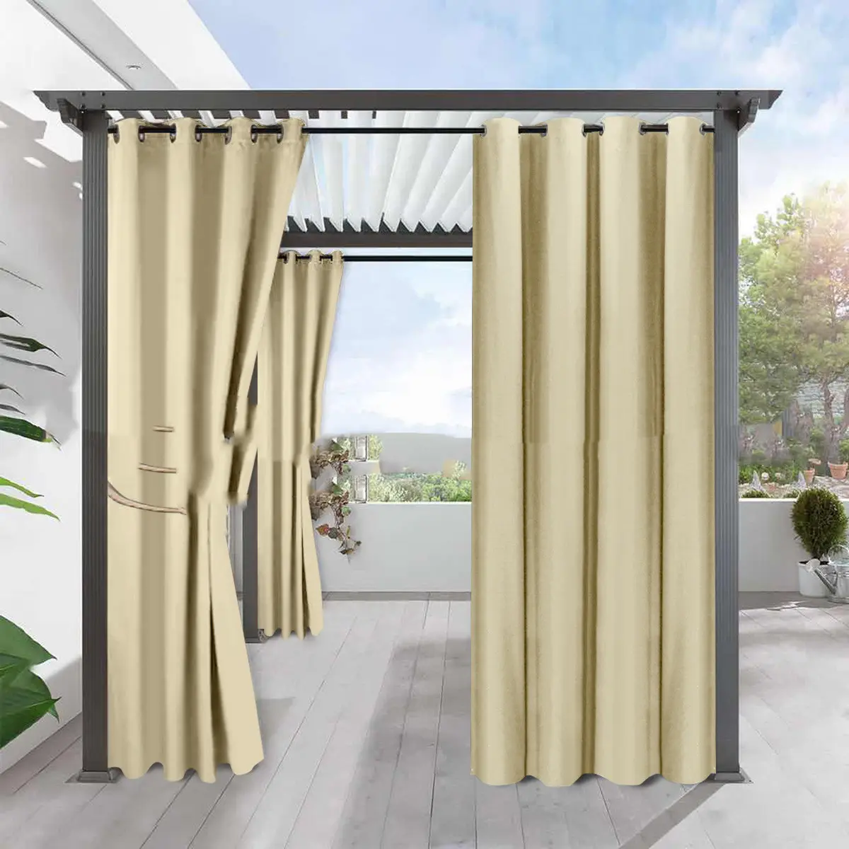 Simple Full Blackout Solid Color Fine Linen