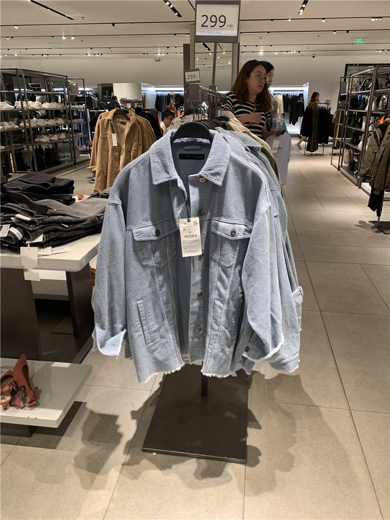  Retro Small Lapel Corduroy Boyfriend Style Jacket