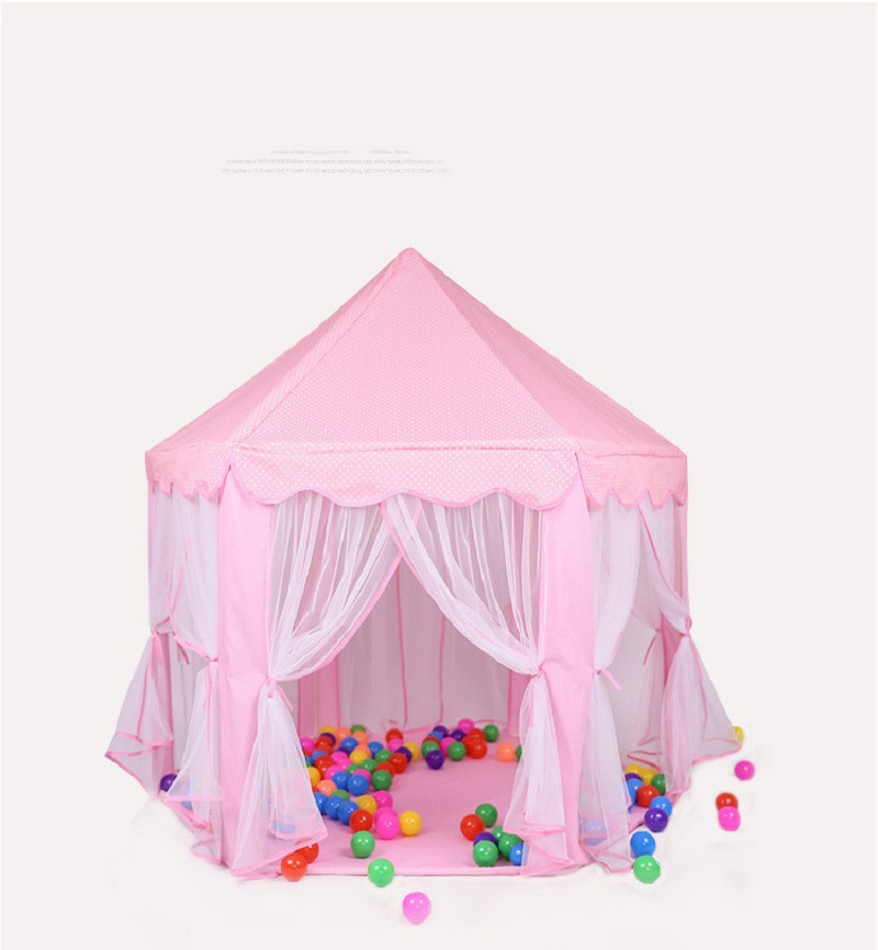 Children's Tent Indoor And Outdoor Hexagonal Princess Castle Tent Play House 4