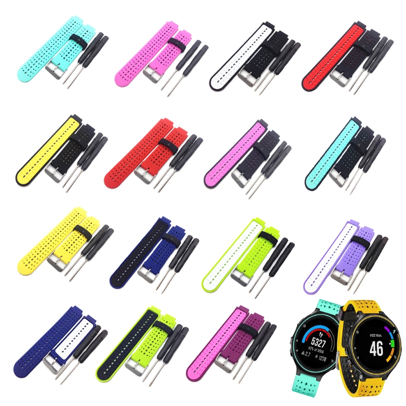 Watch Strap Silicone Two-Color Strap Garmin Forerunner235 Two-Color Silicone Strap