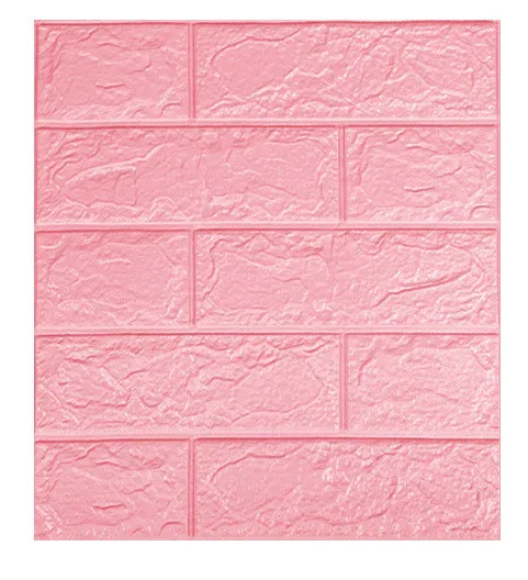 3d Three dimensional Brick Pattern Wall Sticker Wall Decoration Wallpaper XPE Foam Self adhesive Pink - Shop at LoveMi