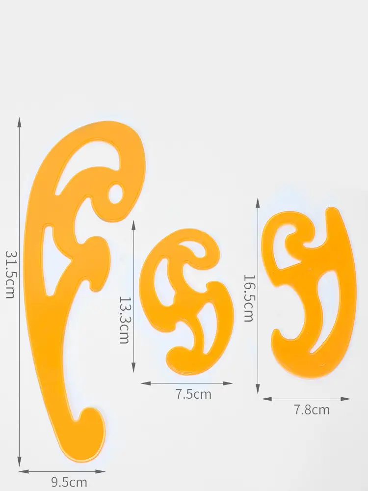 Three-piece Set Of Curve Board Drawing Special For Architectural Clothing Design