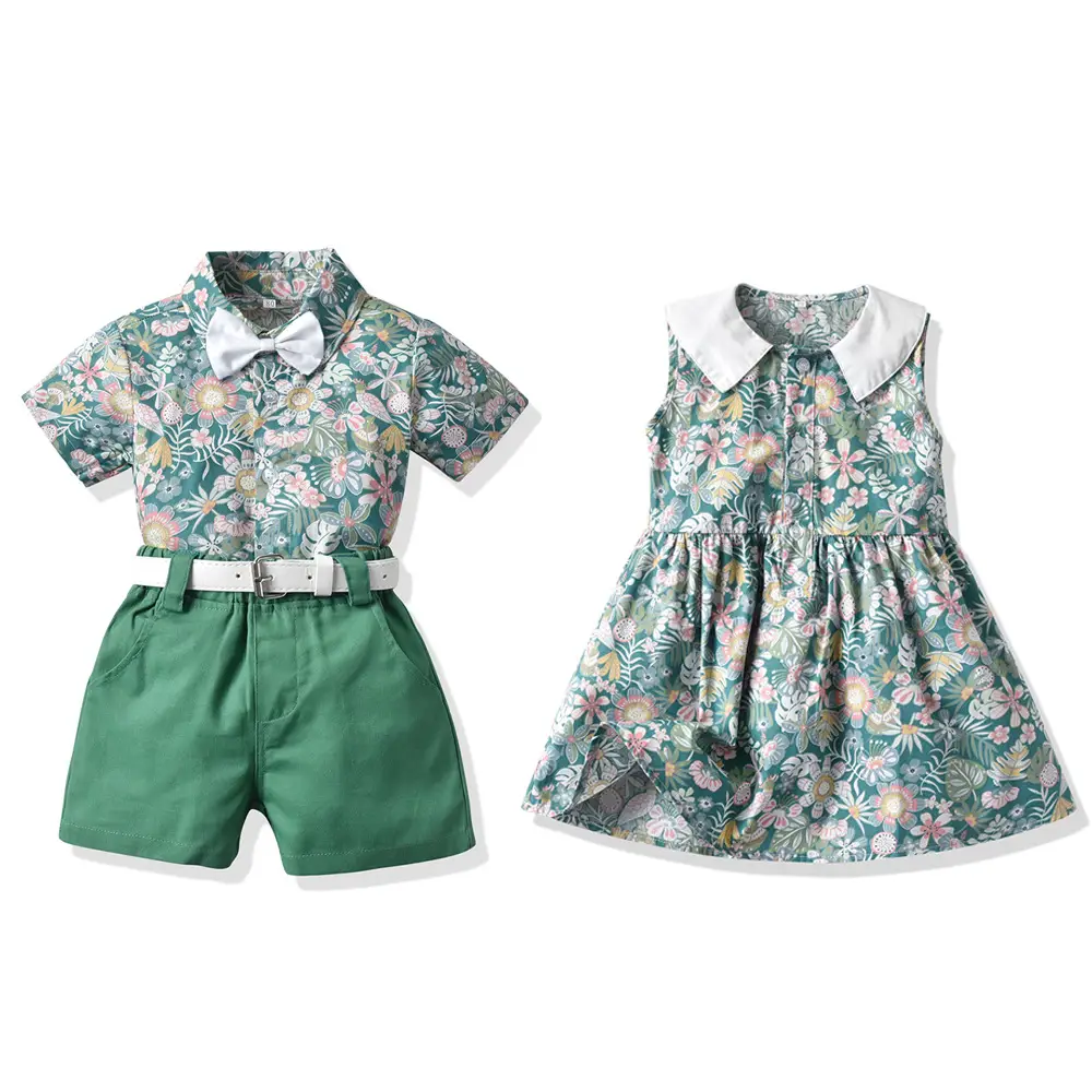 Children's Clothing Siblings Clothing Printing Beach style Vacation Leisure Suit