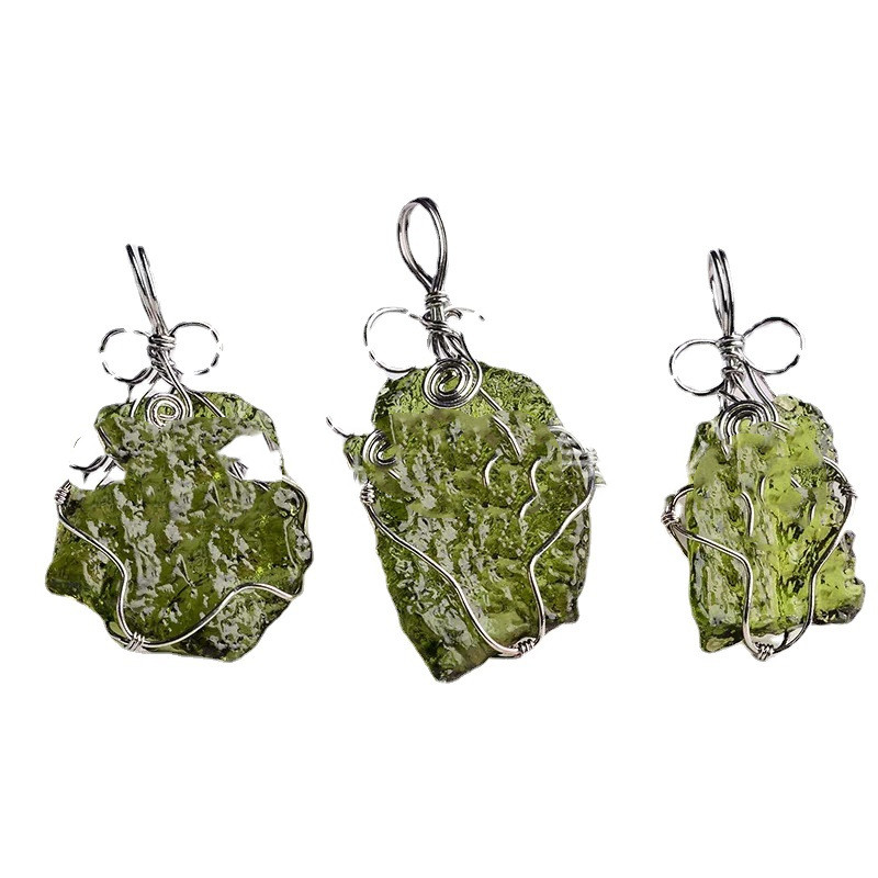 Czech Meteorite Pendant Rough Stone Jewelry Necklace