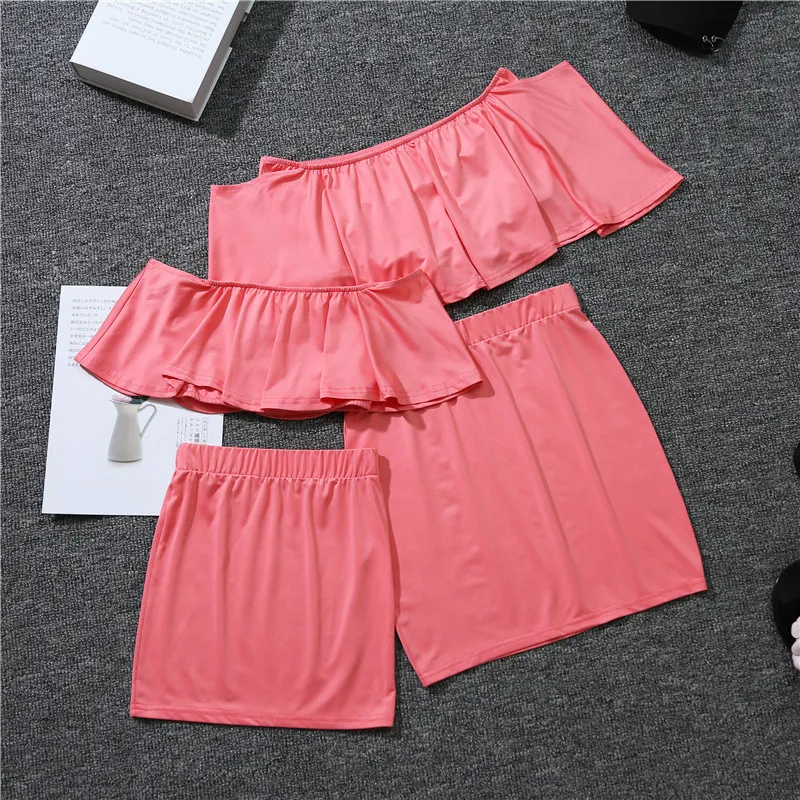 One-Word Ruffled Suit Skirt Mother And Daughter