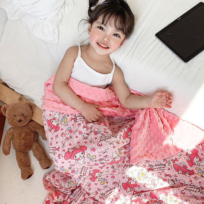 Children's Cartoon Cotton Beanie Blanket Stroller Blanket Air Conditioning Blanket — foto 6