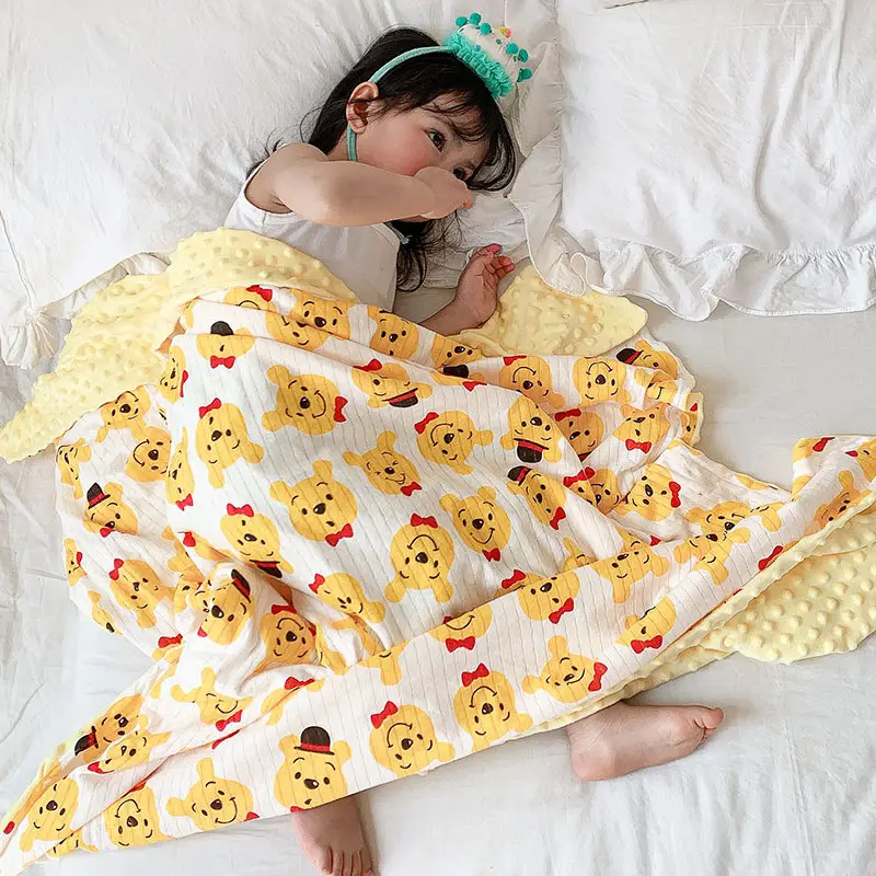 Children's Cartoon Cotton Beanie Blanket Stroller Air Conditioning