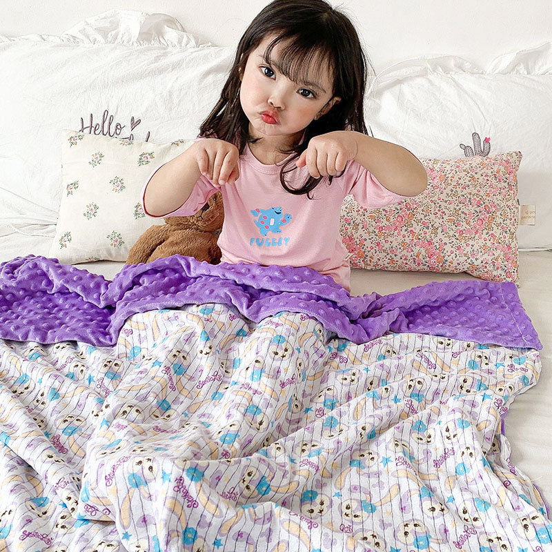 Children's Cartoon Cotton Beanie Blanket Stroller Blanket Air Conditioning Blanket — foto 2