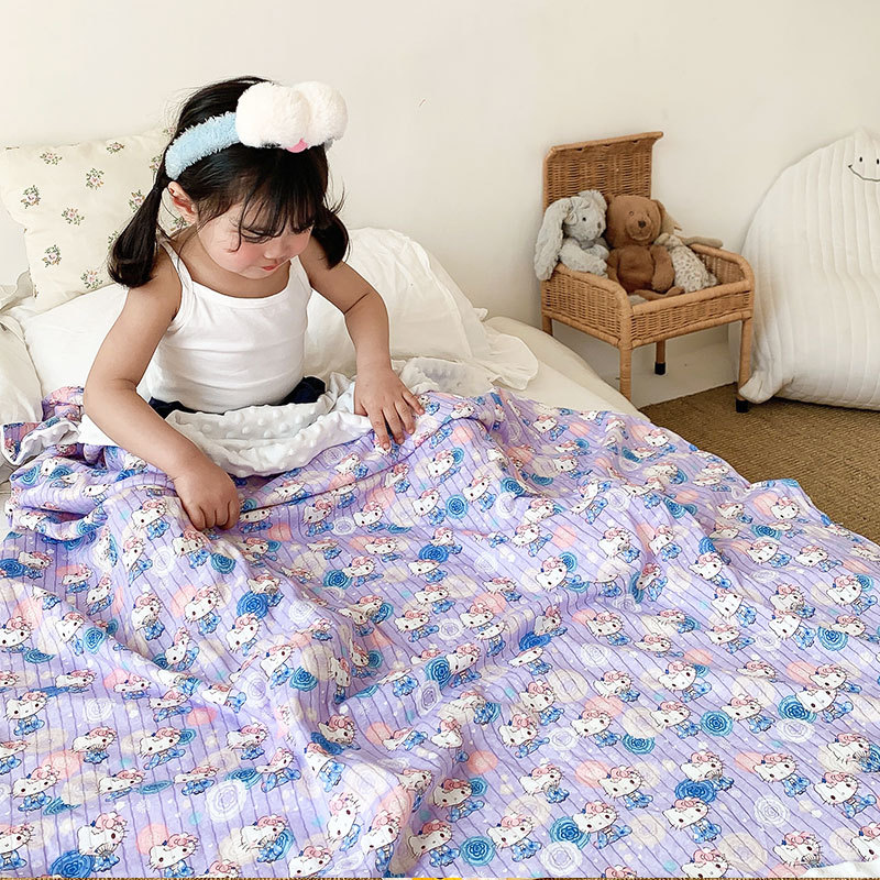 Children's Cartoon Cotton Beanie Blanket Stroller Blanket Air Conditioning Blanket — foto 4