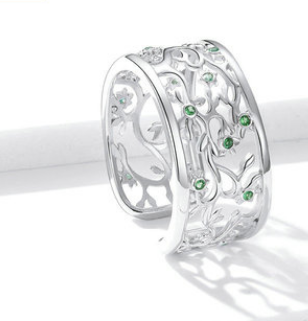 Silver Ziyun New Trendy S925 Sterling Silver Tree Of Life Ring Men And Women Hollow Open Ring