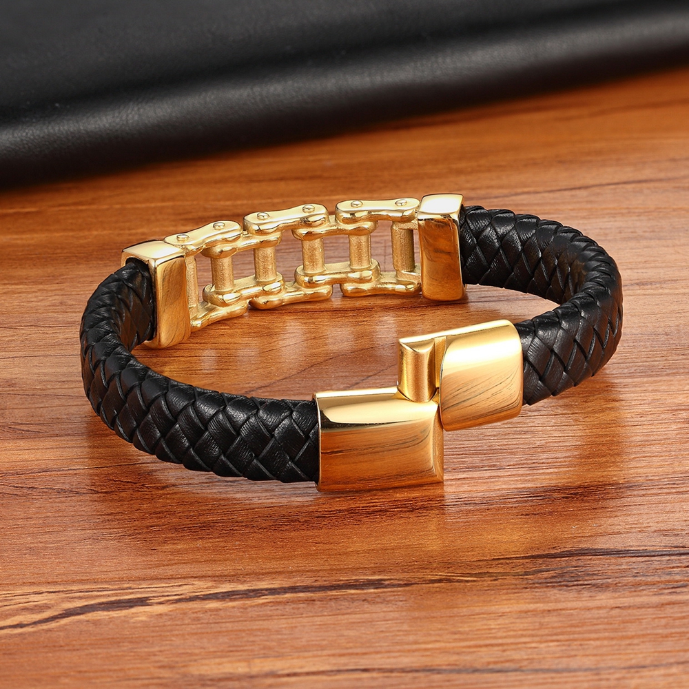 Leather Leather Braided Bracelet, Leather Bracelet, Custom Leather Bracelet, Men'S Cowhide Jewelry — foto 2