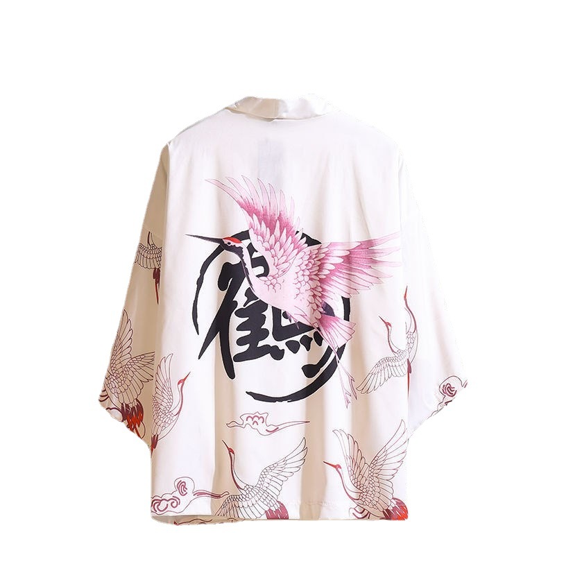 Thin 3&4-Sleeve Printed Cardigan Short-Sleeved Shirt For Men And Women