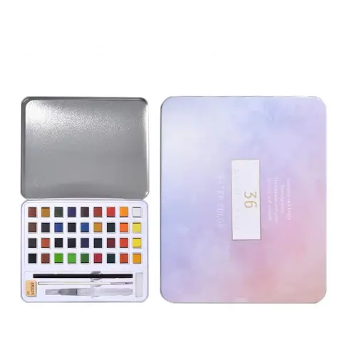 Pearlescent Solid Watercolor Paint Set Painting Portable