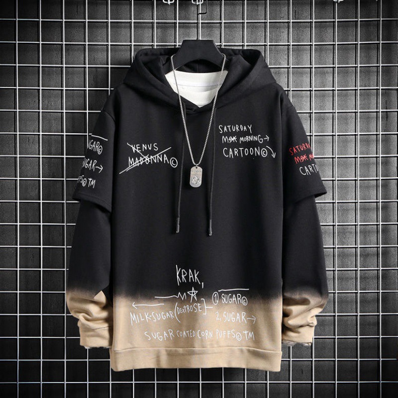 Title 4, Autumn And Winter Gradient Hooded Sweater Men