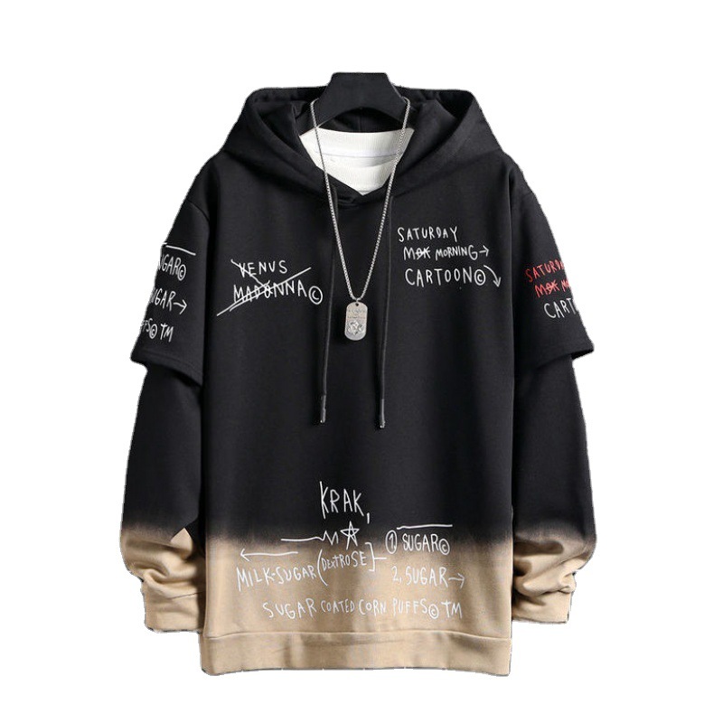 Title 2, Autumn And Winter Gradient Hooded Sweater Men