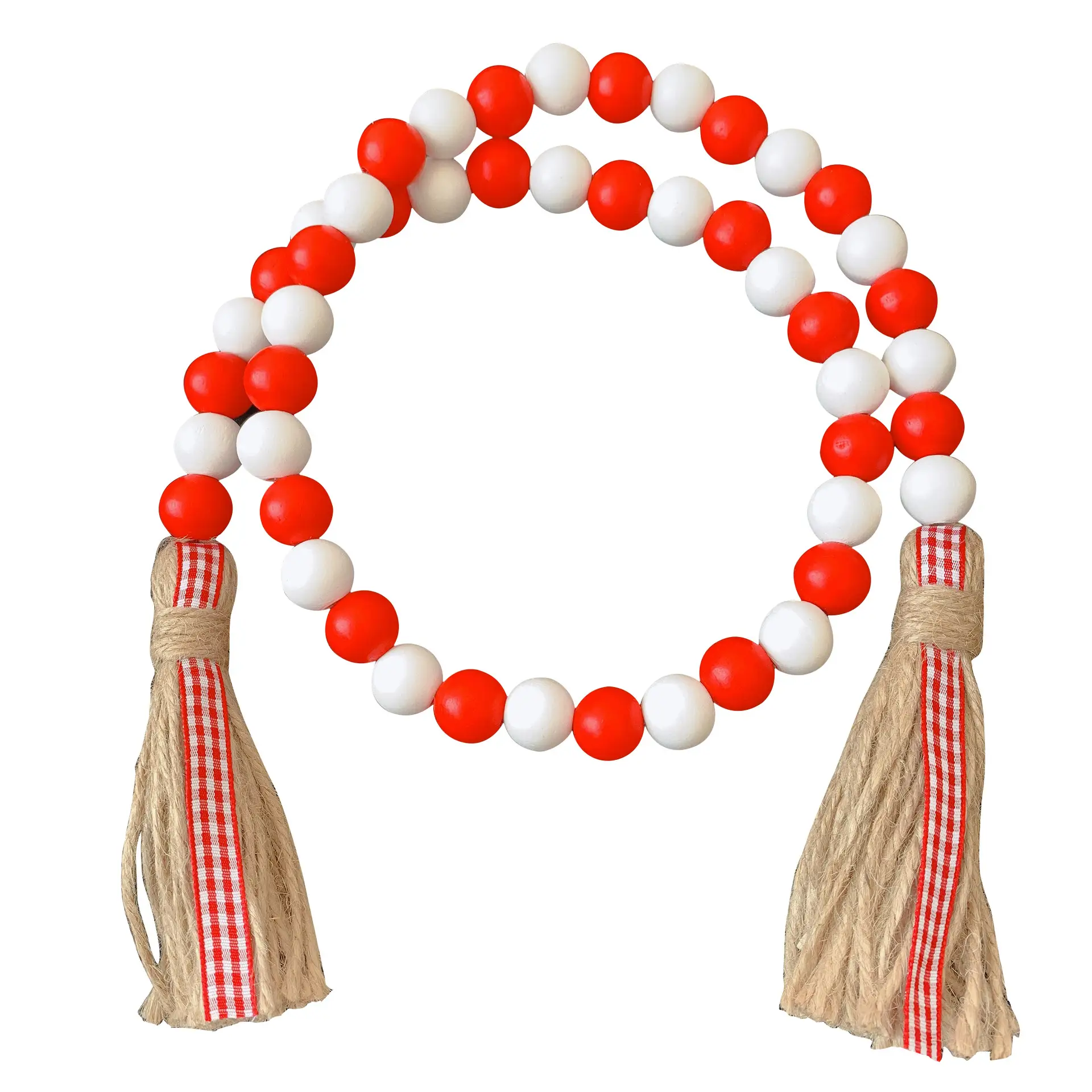 Color Wooden Bead Tassel String Hemp Rope Tassel Home Decoration Pendant