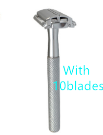 Long lasting manual shaver with double sided blades A Silver With 10 Blades - Shop at LoveMi