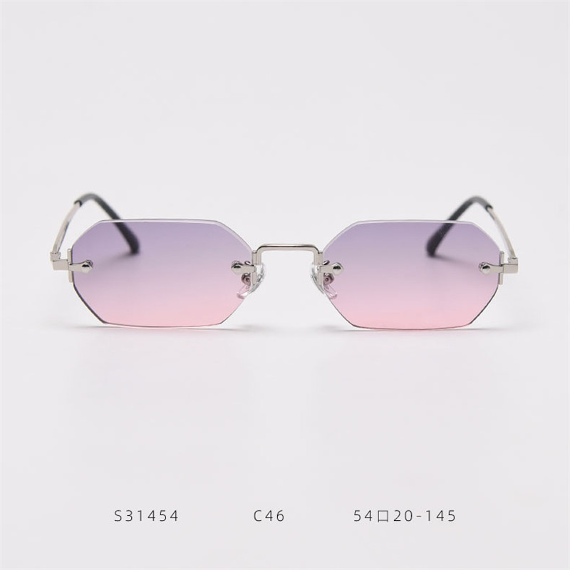 Title 3, Fashion Polygon Frameless Sunglasses Street Sho...