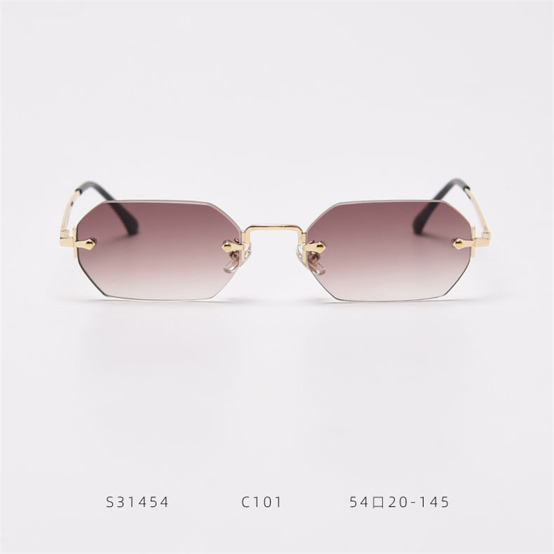 Title 2, Fashion Polygon Frameless Sunglasses Street Sho...