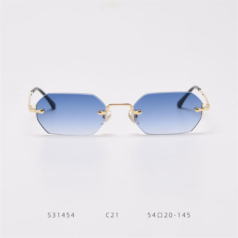 Title 5, Fashion Polygon Frameless Sunglasses Street Sho...