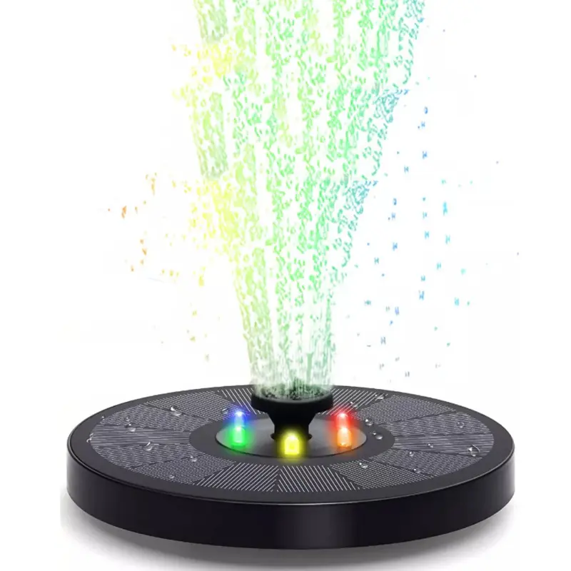 Solar Fountain Pump Light Round Floating Color