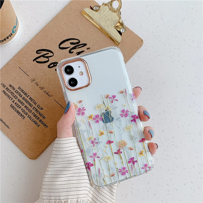 Floral Transparent Protective Cover Phone Case