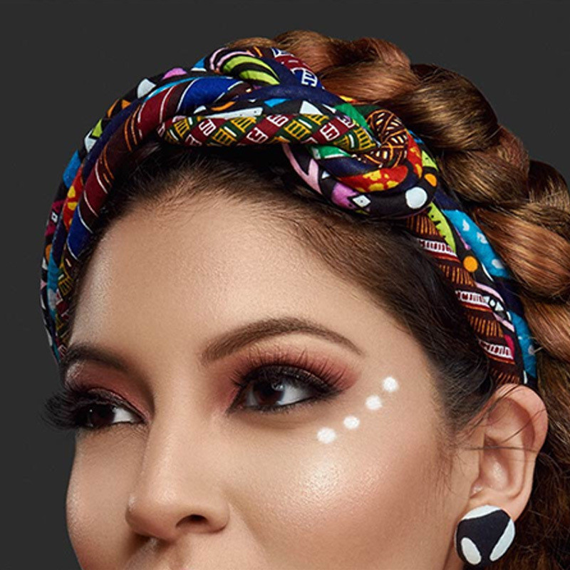 Ladies Headband Plus Earrings 2-piece Ethnic Hair Accessories African Print Headband Headband