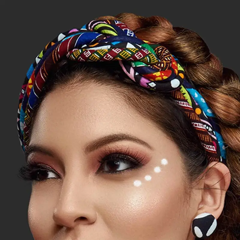 Ladies Headband Plus Earrings 2-piece Ethnic Hair Accessories African Print Headband Headband