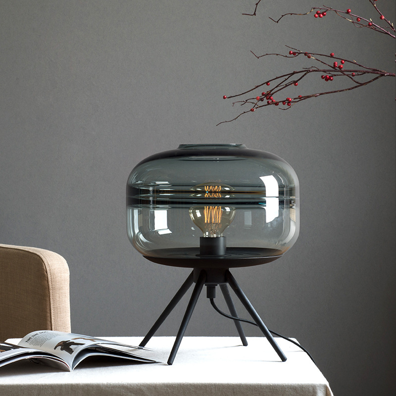 Hand-blown Art Lamps Creative Glass Lampshade Transparent Bedroom Bedside Table Lamp