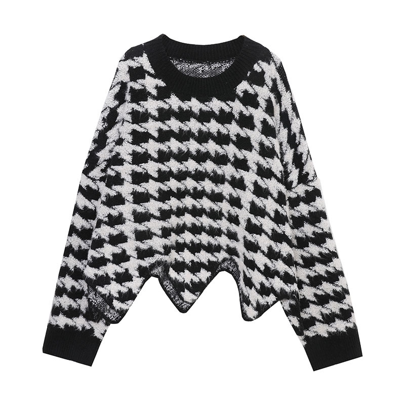 Title 3, Koreanischer, lockerer Pullover-Crop-Top für Da...