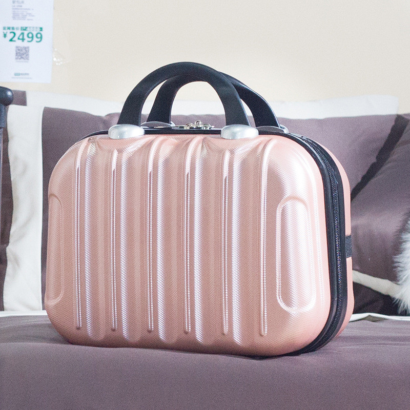 Korean Style Cosmetic Case Fashion Vertical Strip Cosmetic Bag Gold - Shop at LoveMi