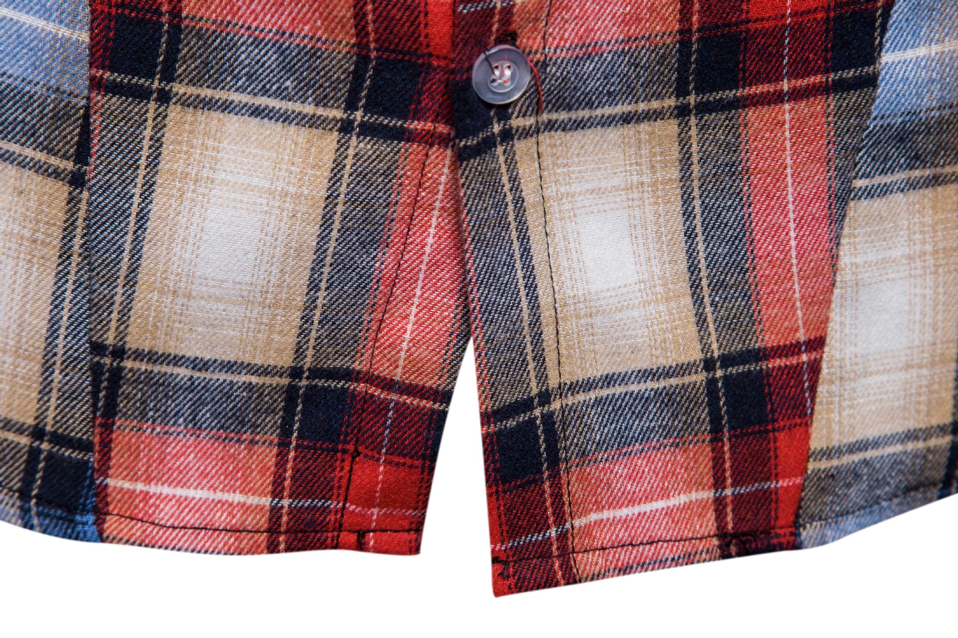 Cross-Border Source Ouma Autumn And Winter Men's Fashion Trend Plaid Stitching Hooded Long-Sleeved Shirt