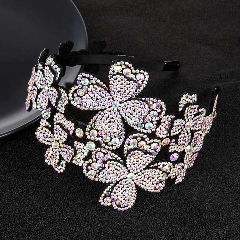 Sweet Diamond Broad-Edge Toothed Non-Slip Crystal Headband