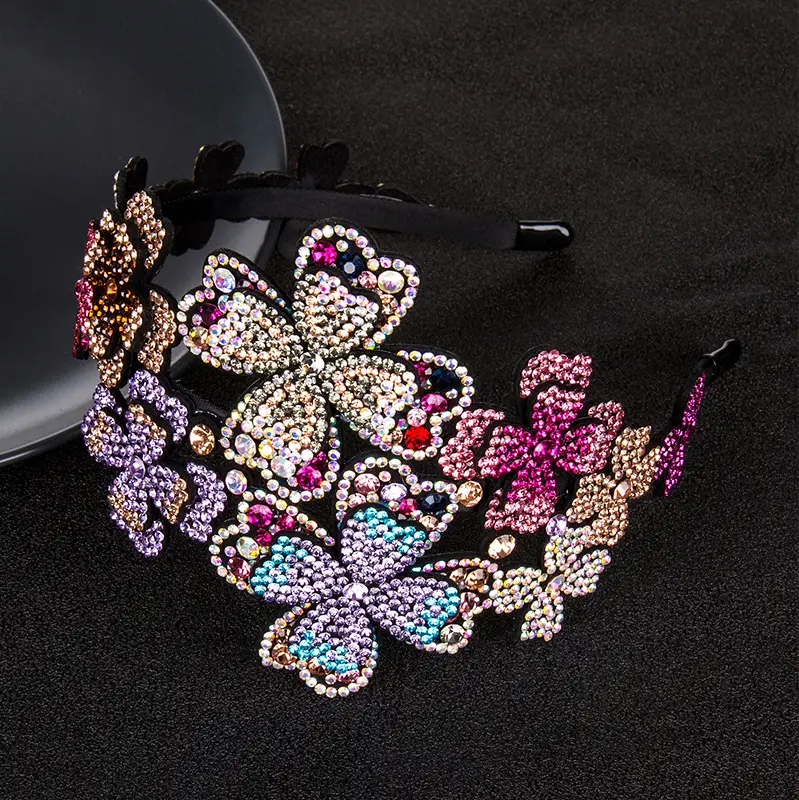 Sweet Diamond Broad-Edge Toothed Non-Slip Crystal Broad-Edge Headband Hair Accessory