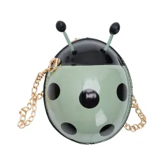 Bag Little Girl Fashion Messenger Bag New Personality Design Seven Star Ladybug Cartoon Chain Small Round Bag PU - Green - View 1