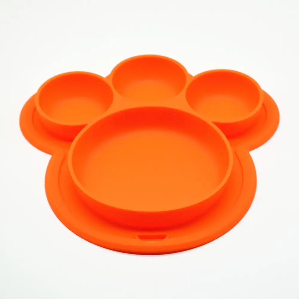 Bear's Paw Children's Plate New Silicone Feeding Tableware With Chassis Hanging Hole Dhildren's Bowl